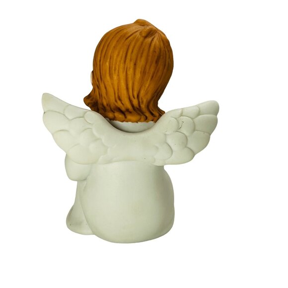 Vintage Lefton Sleeping Girl Angel Figurine Holly Accent Design - Picture 5 of 9